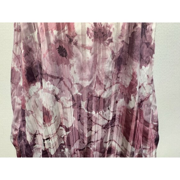 Lulus Sparkling Summer Purple Floral Lurex Maxi Dress Womens Sze L Boho Slit NWT - Picture 9 of 16